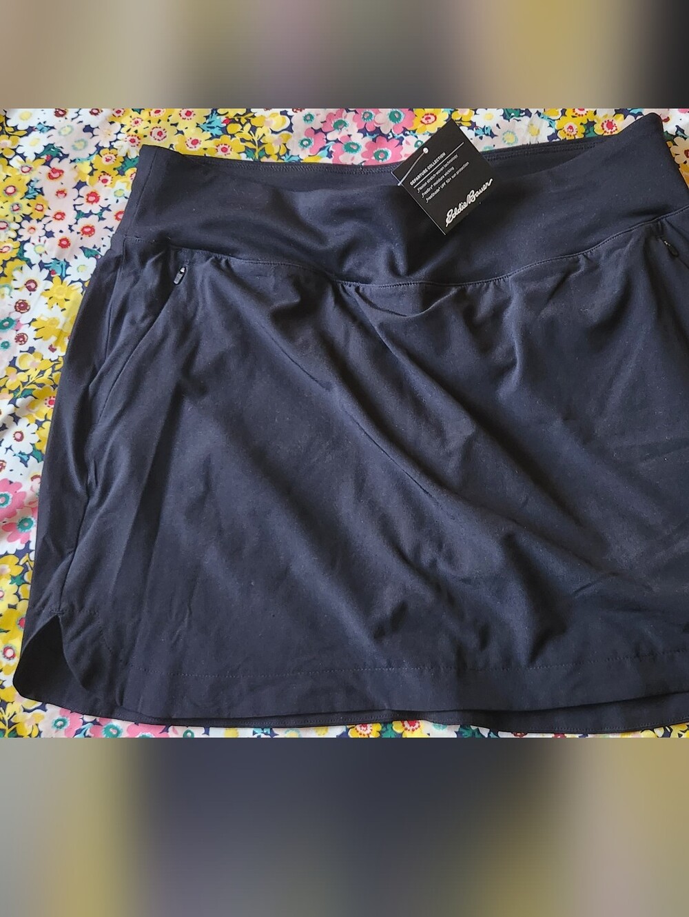 Eddie Bauer Black Active Skort with Zip Pocket